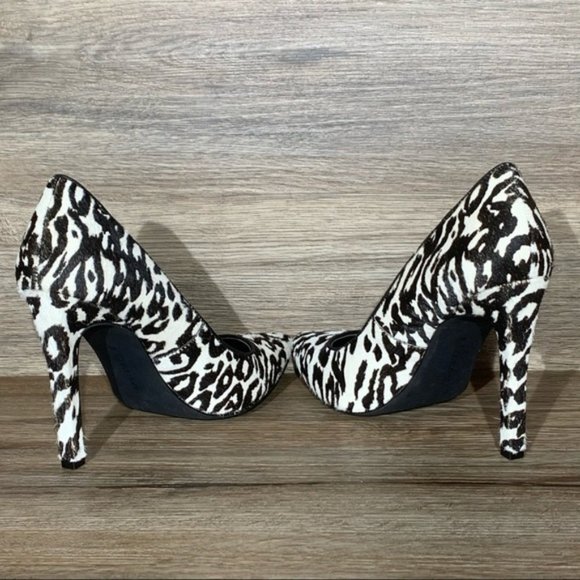 Calvin Klein Brady Calf Hair Black/Off-White Pump - Picture 5 of 8